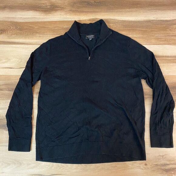 Banana Republic Other - Banana Republic Sweater Mens XL Black 1/4 Zip Textured Pullover Vintage Y2K